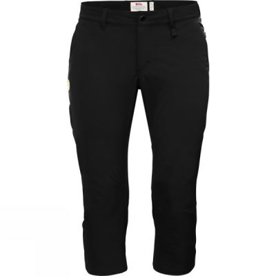 Pantalones Fjallraven Abisko Capri Mujer Negras - Chile BFJ240856